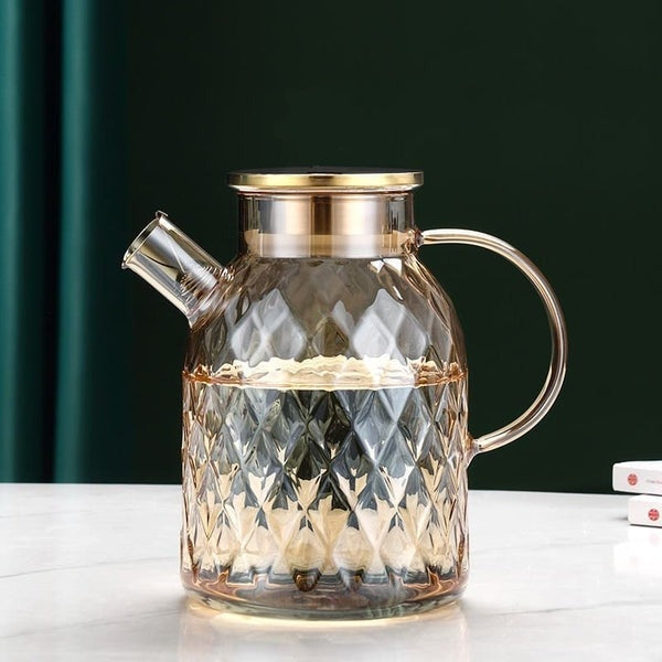 Bouilloire en Verre Borosilicate avec Couvercle en Inox