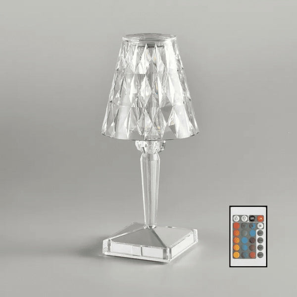 Lampe de Table LED Cristal 3-en-1 Sans Fil Rechargeable