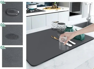 Tapis Égouttoir de Vaisselle en Microfibre Absorbante